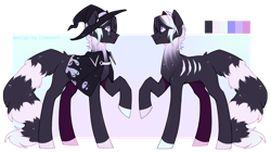 Size: 1280x718 | Tagged: safe, artist:liannell, oc, oc only, earth pony, pony, hat, male, raised hoof, simple background, solo, stallion, transparent background, witch hat
