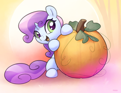 Size: 2000x1539 | Tagged: safe, artist:nookprint, sweetie belle, pony, unicorn, g4, cute, diasweetes, female, filly, pumpkin, solo