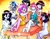 Size: 3357x2634 | Tagged: safe, artist:liaaqila, pipp petals, zipp storm, oc, oc:anime-chan, oc:elizabat stormfeather, oc:hera-chan, oc:ohasu, oc:sawa (ice1517), equestria girls, g4, g5, my little pony: a new generation, barefoot, chair, clothes, coat, commission, dress, equestria girls-ified, eyepatch, eyes closed, feet, female, fetish, foot fetish, g5 to equestria girls, g5 to g4, generation leap, grin, high res, massage, nervous, open mouth, royal sisters (g5), siblings, sister, sisters, smiling, soles, spa, tickling, traditional art