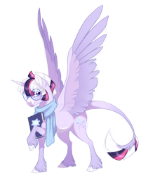Size: 2195x2598 | Tagged: safe, artist:gigason, oc, oc only, oc:mystic mysteries, alicorn, pony, book, clothes, female, glasses, high res, mare, not twilight sparkle, scarf, simple background, solo, transparent background