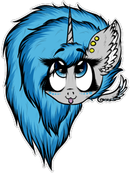 Size: 628x833 | Tagged: safe, artist:beamybutt, oc, oc only, alicorn, pony, :p, alicorn oc, bust, ear fluff, ear piercing, eye clipping through hair, eyelashes, female, floating wings, horn, mare, piercing, simple background, solo, tongue out, transparent background, wings