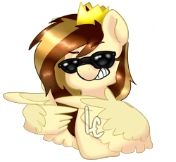 Size: 2500x2300 | Tagged: safe, artist:lightningchaserarts, oc, oc only, oc:prince whateverer, pegasus, pony, feather fingers, finger gun, finger guns, high res, meme, prince whateverer, solo, wingerguns, wings