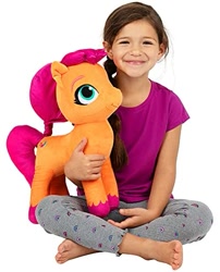 Size: 399x494 | Tagged: safe, sunny starscout, earth pony, human, pony, g5, my little pony: a new generation, irl, irl human, photo, plushie, target demographic