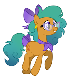 Size: 1291x1412 | Tagged: safe, artist:feather_bloom, oc, oc only, oc:glaze pretzelhoof(kaitykat), pony, bow, female, glasses, hair bow, simple background, solo, tail, tail bow, transparent background