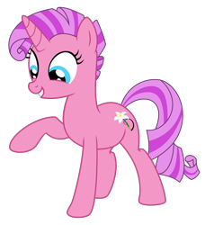 Size: 2000x2194 | Tagged: safe, artist:kaitykat117, oc, oc only, oc:lilly quille(kaitykat), pony, unicorn, g4, base used, female, grin, high res, horn, looking down, mare, raised hoof, simple background, smiling, solo, tour d'equestria, transparent background, unicorn oc, vector