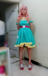 Size: 592x928 | Tagged: safe, fluttershy, human, equestria girls, g4, clothes, cosplay, costume, female, irl, irl human, photo, solo