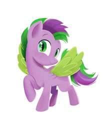 Size: 1500x1800 | Tagged: safe, artist:anthony conley, spike, pegasus, pony, g4, my little pony. poni nimeltä spike, cute, male, ponified, ponified spike, simple background, solo, species swap, stallion, white background