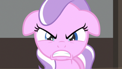 Size: 1280x720 | Tagged: safe, screencap, diamond tiara, earth pony, pony, g4, ponyville confidential, season 2, angry, cute, ears back, female, filly, gritted teeth, growling, jealous, madorable, narrowed eyes, solo