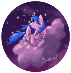 Size: 3472x3560 | Tagged: safe, artist:strutenel, firefly, firefly (insect), insect, pegasus, pony, g1, g4, cloud, female, g1 to g4, generation leap, high res, lying down, night, night sky, partial background, prone, simple background, sky, solo, transparent background