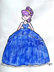 Size: 2222x2964 | Tagged: safe, artist:fude-chan-art, suri polomare, equestria girls, g4, clothes, dress, female, high res, solo, traditional art