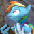 Size: 350x350 | Tagged: safe, artist:argodaemon, rainbow dash, pegasus, pony, g4, 3d, animated, clipboard, clothes, cropped, cute, dashabetes, female, gif, implied rainbow factory, lab coat, mare, mouth hold, pencil, solo, source filmmaker, wing hands, wings, youtube link