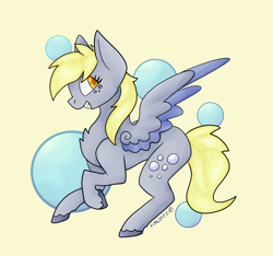 Size: 3024x2832 | Tagged: safe, artist:timeblitz, derpy hooves, pegasus, pony, g4, bubble, chest fluff, female, high res, solo