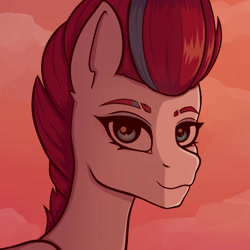 Size: 2000x2000 | Tagged: safe, artist:tanatos, zipp storm, pegasus, pony, g5, my little pony: a new generation, bust, eyebrow slit, eyebrows, high res, solo