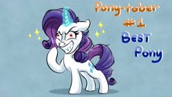 Size: 3840x2160 | Tagged: safe, artist:jen-neigh, rarity, pony, unicorn, g5, my little pony: a new generation, evil rarity, grin, high res, magic, possessed, sharp teeth, smiling, solo, teeth