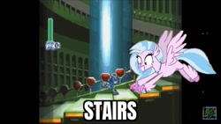 Size: 960x540 | Tagged: safe, silverstream, hippogriff, g4, mega man (series), megaman x, stairs, that hippogriff sure does love stairs