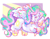 Size: 1280x988 | Tagged: safe, artist:poniesart, princess celestia, alicorn, pony, g4, abstract background, eyes closed, sleeping, sleepy, solo