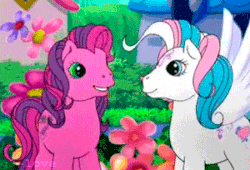 Size: 300x204 | Tagged: safe, screencap, skywishes, star catcher, earth pony, pegasus, pony, friends are never far away, g3, animated, duo, gif, looking at each other, rearing, talking