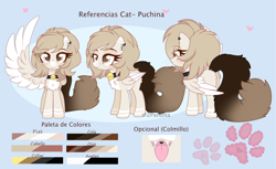 Size: 3846x2361 | Tagged: safe, artist:2pandita, oc, oc only, cat, cat pony, original species, pegasus, pony, female, high res, mare, reference sheet, solo