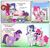 Size: 2200x2100 | Tagged: safe, artist:chopsticks, pinkie pie, rarity, twilight sparkle, earth pony, pony, unicorn, g4, bathrobe, cheek fluff, chest fluff, clothes, comfort eating, comic, concave belly, crying, cupcake, dialogue, digestion without weight gain, diverse body types, ear fluff, eating, eating contest, fainting couch, female, floating eyebrows, food, gold tooth, height difference, high res, ice cream, levitation, looking at each other, looking at someone, lying down, magic, makeup, mare, marshmelodrama, metabolism, physique difference, pinkie being pinkie, rarity being rarity, robe, running makeup, slender, stuffing, telekinesis, text, thin, twilight burgkle, unicorn twilight, unshorn fetlocks, yelling