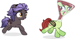 Size: 7417x3920 | Tagged: safe, artist:suramii, oc, oc only, bat pony, pegasus, pony, absurd resolution, female, filly, flaskhead hearts, simple background, transparent background