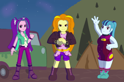 Size: 1700x1123 | Tagged: safe, artist:parsley-spoon, adagio dazzle, aria blaze, sonata dusk, equestria girls, equestria girls specials, g4, my little pony equestria girls: better together, my little pony equestria girls: sunset's backstage pass, acardio dazzle, bbw, buff, cracking knuckles, diverse body types, fat, female, four fingers, muscles, sonatubby, the dazzlings, trio, trio female