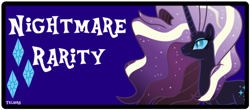 Size: 500x219 | Tagged: safe, artist:telasra, nightmare rarity, pony, unicorn, g4, bust, ethereal mane, female, horn, mare, solo, starry mane