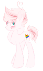 Size: 319x526 | Tagged: safe, artist:tragedy-kaz, oc, oc only, earth pony, pony, earth pony oc, gay pride flag, male, pride, pride flag, raised hoof, simple background, smiling, solo, stallion, transparent background