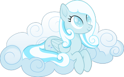 Size: 6000x3754 | Tagged: safe, artist:negatif22, oc, oc only, oc:snowdrop, pegasus, pony, cloud, female, mare, movie accurate, older, older snowdrop, on a cloud, simple background, sitting, sitting on a cloud, solo, transparent background, vector