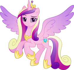 Size: 6000x5742 | Tagged: safe, artist:negatif22, princess cadance, alicorn, pony, g4, .svg available, absurd resolution, dreamworks face, female, horn, lidded eyes, looking at you, mare, movie accurate, raised eyebrow, simple background, smiling, smiling at you, smug, solo, spread wings, transparent background, vector, wings