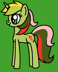 Size: 370x458 | Tagged: safe, artist:rainbowbro58, mimic (g1), pony, twinkle eyed pony, unicorn, g1, g4, cute, female, g1 to g4, generation leap, green background, mare, mimicbetes, simple background, smiling, solo