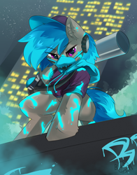 Size: 2820x3591 | Tagged: safe, artist:beardie, oc, oc only, oc:street cred, earth pony, pony, baseball bat, high res, male, spray paint, stallion