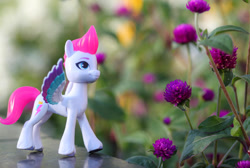 Size: 1024x687 | Tagged: safe, artist:aquilateagle, zipp storm, g5, my little pony: a new generation, flower, irl, photo, toy