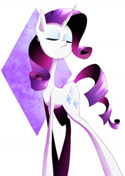 Size: 900x1267 | Tagged: safe, artist:glamist, rarity, pony, unicorn, g4, abstract background, ear fluff, eyes closed, female, mare, solo