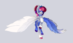 Size: 1004x590 | Tagged: safe, artist:mewzynn, oc, oc only, oc:polaria, pegasus, pony, chest fluff, female, simple background, unamused