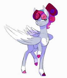 Size: 752x880 | Tagged: safe, artist:mewzynn, oc, oc only, oc:polaria, pegasus, pony, chest fluff, female, looking at you, simple background, solo, unamused, white background