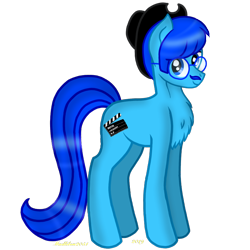 Size: 768x768 | Tagged: safe, artist:madlilon2051, oc, oc only, earth pony, pony, chest fluff, earth pony oc, facial hair, glasses, hat, male, moustache, simple background, solo, stallion, transparent background