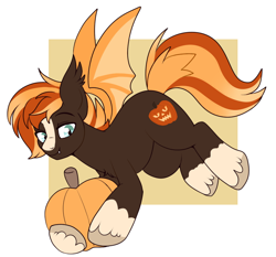 Size: 800x747 | Tagged: safe, artist:lulubell, oc, oc only, oc:jack'o'lantern, bat pony, male