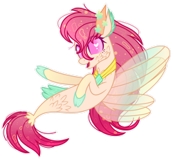 Size: 2520x2380 | Tagged: safe, artist:kurosawakuro, oc, oc only, hybrid, seapony (g4), base used, high res, interspecies offspring, jewelry, looking at you, offspring, open mouth, parent:queen novo, parent:thorax, simple background, solo, transparent background
