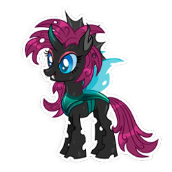 Size: 256x256 | Tagged: safe, gameloft, pinkie pie, changeling, g4, changelingified, female, pinkling, simple background, solo, species swap, transparent background