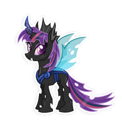 Size: 256x256 | Tagged: safe, gameloft, twilight sparkle, alicorn, changeling, pony, g4, changelingified, female, simple background, solo, species swap, transparent background, twilight sparkle (alicorn), twiling