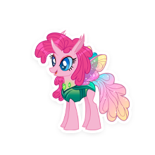 Size: 220x220 | Tagged: artist needed, safe, gameloft, pinkie pie, changedling, changeling, g4, changedlingified, changelingified, female, picture for breezies, pinkling, simple background, solo, species swap, transparent background