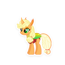 Size: 220x220 | Tagged: artist needed, safe, gameloft, applejack, changedling, changeling, g4, appleling, changedlingified, changelingified, female, picture for breezies, simple background, solo, species swap, transparent background
