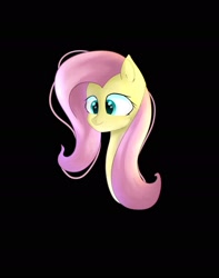 Size: 1514x1922 | Tagged: safe, artist:3naa, fluttershy, pegasus, pony, g4, black background, bust, female, simple background, solo