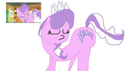 Size: 2078x1168 | Tagged: safe, artist:coltfan97, screencap, diamond tiara, earth pony, pony, crusaders of the lost mark, g4, 1000 hours in ms paint, butt shake, diamond buttiara, female, filly, foal, redraw, solo
