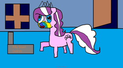 Size: 1854x1026 | Tagged: safe, artist:coltfan97, diamond tiara, earth pony, pony, undead, zombie, zombie pony, 28 pranks later, g4, my little pony: friendship is magic, 1000 hours in ms paint, cookie, creepy, food