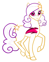 Size: 985x1234 | Tagged: safe, artist:saturngrl, oc, oc only, oc:daybreak (midnight mares), earth pony, pony, midnight mares, female, hooves, lineart, simple background, solo, stars, transparent background, vector