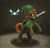 Size: 1150x1095 | Tagged: safe, artist:zevironmoniroth, button mash, earth pony, fairy, pony, g4, clothes, colt, cosplay, costume, crossover, foal, link, male, mouth hold, navi, newbie artist training grounds, nintendo, rearing, shield, signature, sword, the legend of zelda, video game crossover, weapon