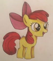 Size: 1768x2048 | Tagged: safe, artist:_4_1_3_, apple bloom, earth pony, pony, g4, female, filly, solo, traditional art