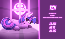Size: 5000x3000 | Tagged: safe, artist:alexbefest, twilight sparkle, alicorn, pony, unicorn, g4, commission, cute, ear fluff, neon, nightmare night, pink, solo, twilight sparkle (alicorn), ych example, your character here