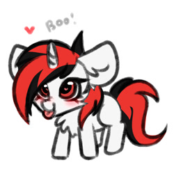 Size: 881x881 | Tagged: safe, artist:pesty_skillengton, oc, oc only, oc:blackjack, pony, unicorn, fallout equestria, fallout equestria: project horizons, :p, chest fluff, cute, fanfic art, female, heart eyes, horn, mare, red eyes, simple background, sketch, smiling, solo, tongue out, unicorn oc, white background, wingding eyes